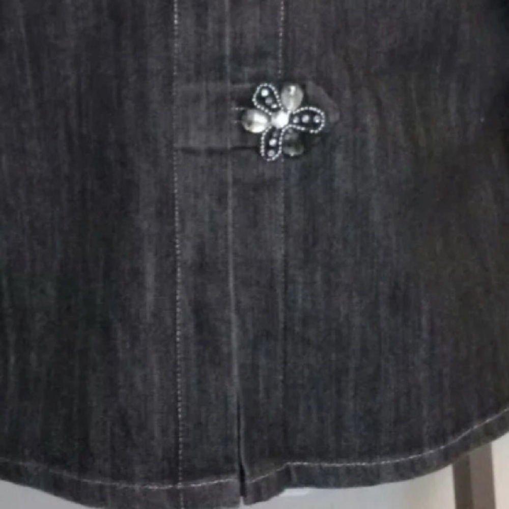 Ashley Stewart Double Breasted Jean Jacket, Denim, Sz 16W, NWOT, Embellished - Picture 11 of 13